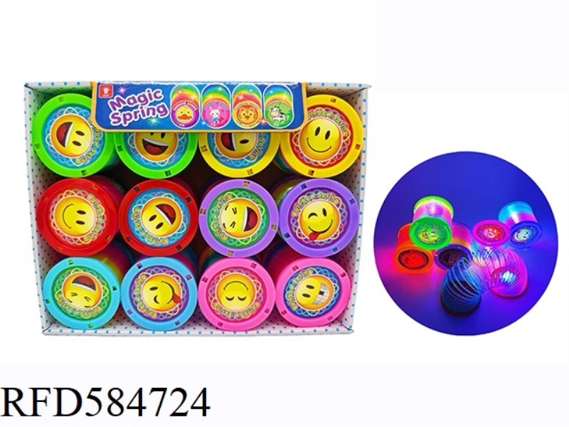 SMILING FACE PATTERN LIGHTING RAINBOW CIRCLE 12PCS