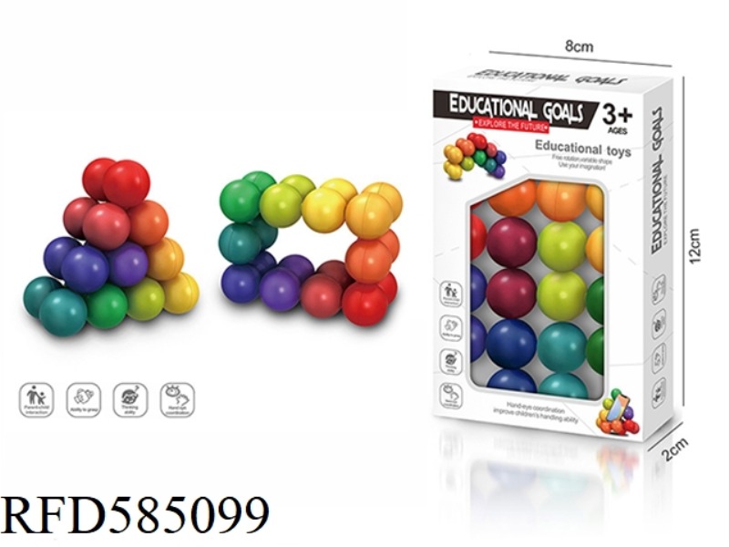 PUZZLE VARIETY BEADED RAINBOW 3D MAGIC BALL DECOMPRESSION TOY