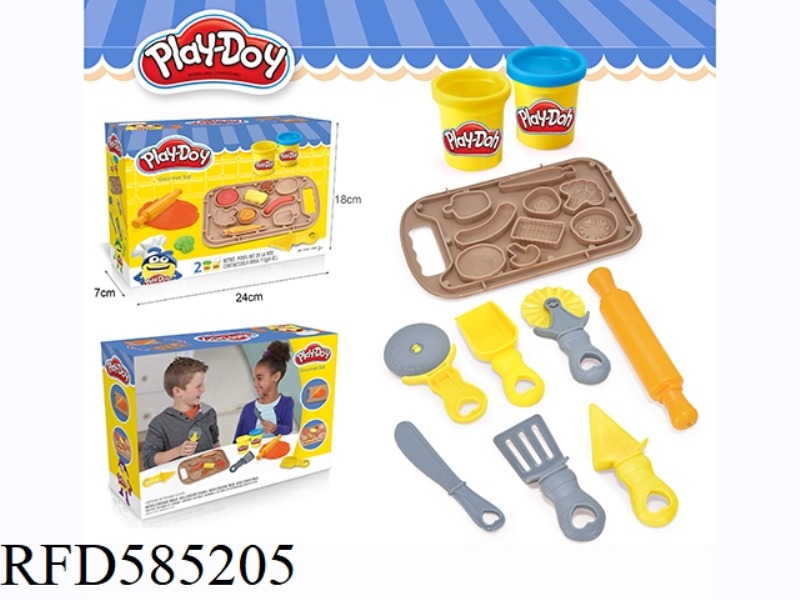 PAINTED CLAY PLATE PIZZA SET