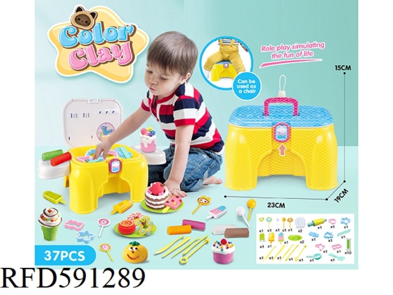 DIY SET CONTAINING CHAIRS AND COLORED CLAY 37-PIECE SET