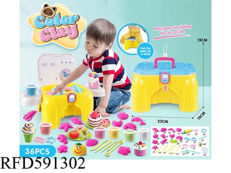 DIY SET CONTAINING CHAIRS AND COLORED CLAY 36-PIECE SET