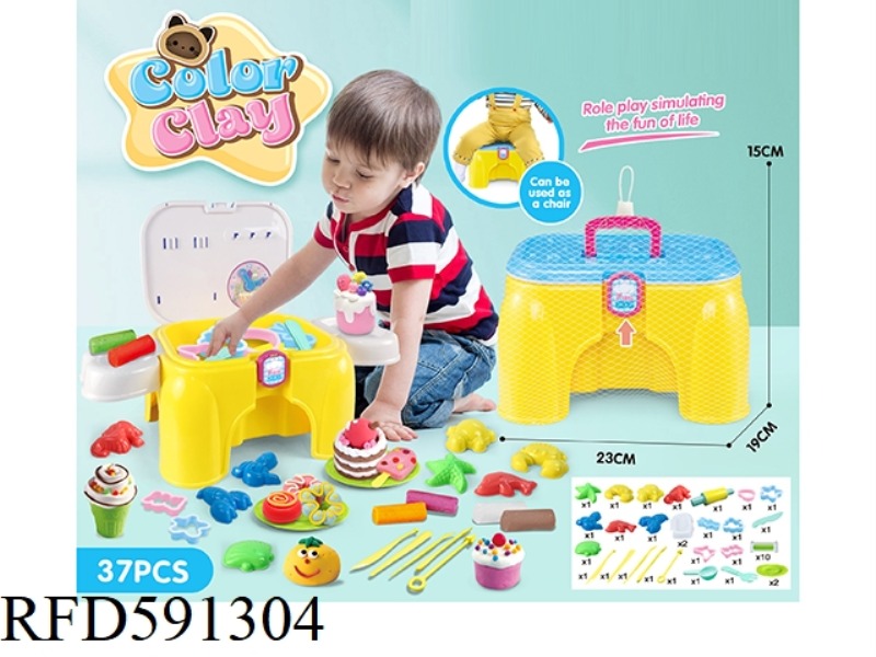DIY SET CONTAINING CHAIRS AND COLORED CLAY 37-PIECE SET