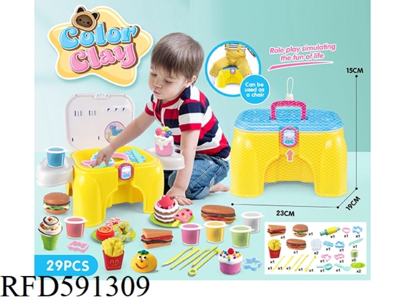 DIY SET CONTAINING CHAIRS AND COLORED CLAY 29-PIECE SET