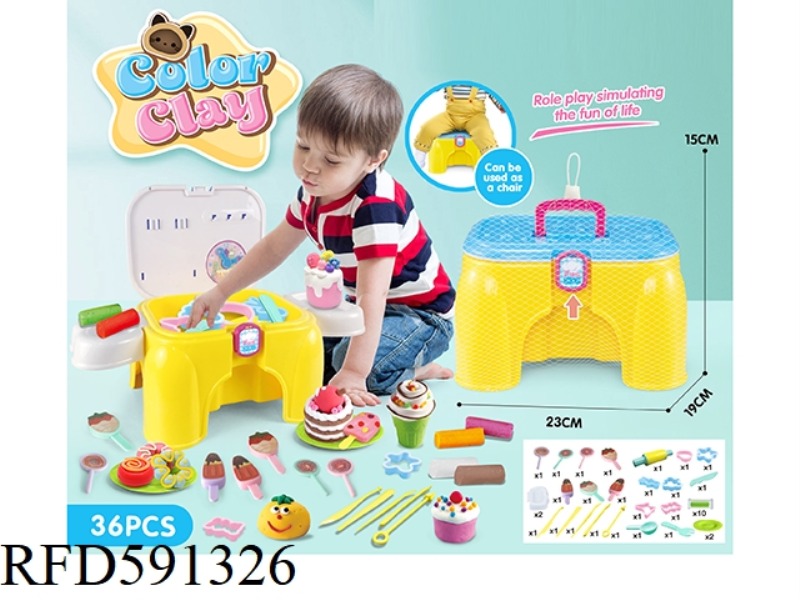 DIY SET CONTAINING CHAIRS AND COLORED CLAY 36-PIECE SET