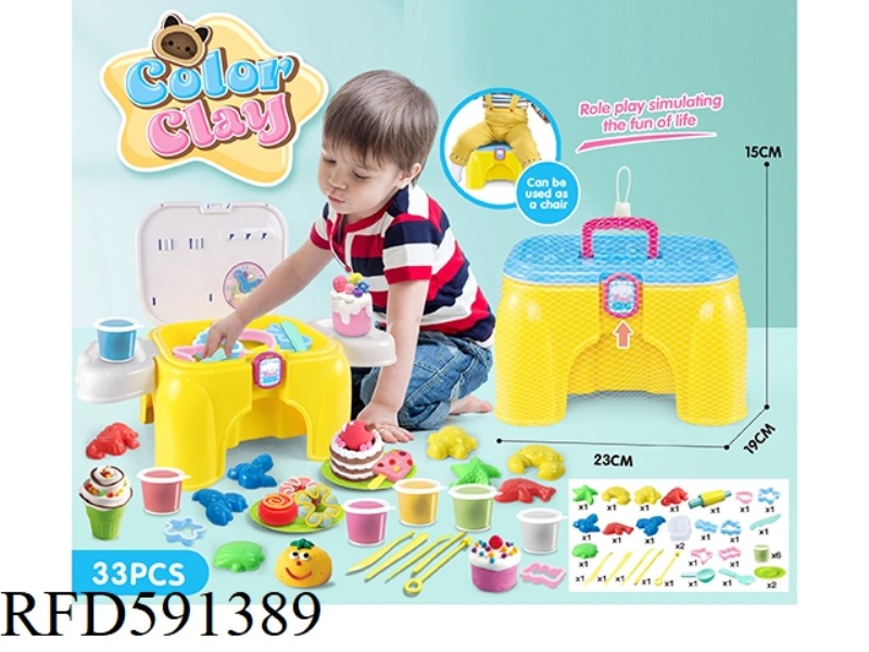 DIY SET CONTAINING CHAIRS AND COLORED CLAY 33-PIECE SET
