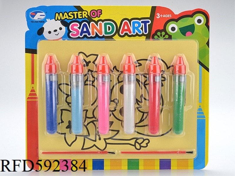 8 PIECES OF SAND PAINTING 6 BOTTLES OF SAND CHILDREN'S TEST TUBE SAND PAINTING SET HANDMADE DIY HAND