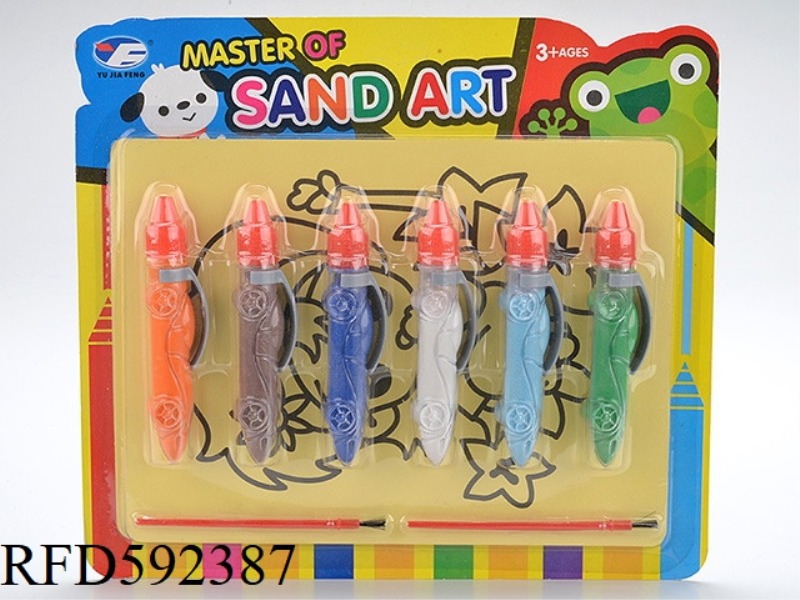 8 PIECES OF SAND PAINTING 6 BOTTLES OF SAND CHILDREN'S CAR SAND PAINTING SET HANDMADE DIY HANDS-ON E