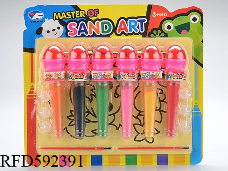 8 PIECES OF SAND PAINTING 6 BOTTLES OF SAND CHILDREN'S MICROPHONE SAND PAINTING SET HANDMADE DIY HAN