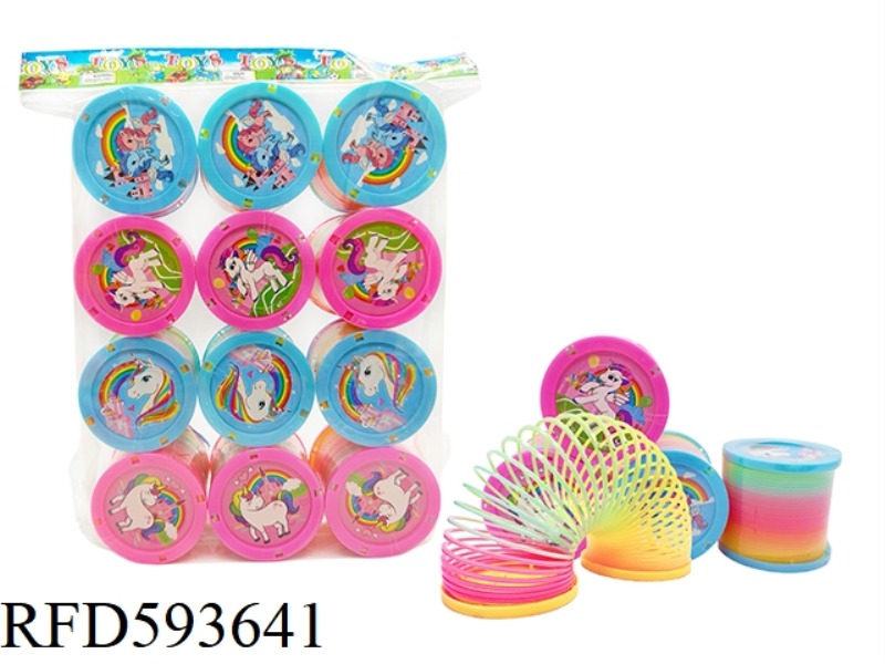 LARGE UNICORN WITH LID RAINBOW CIRCLE