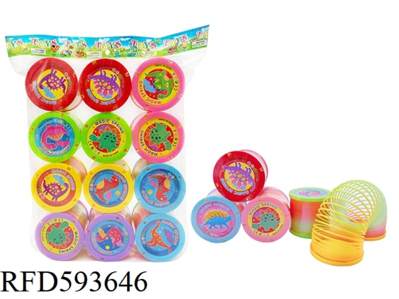 LARGE CARTOON DINOSAUR WITH LID RAINBOW CIRCLE
