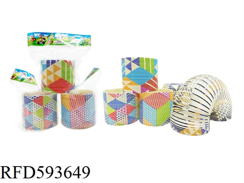 WHITE GEOMETRIC PATTERN RAINBOW CIRCLE