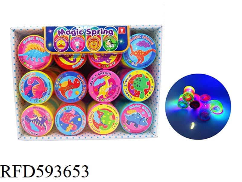 MEDIUM CARTOON DINOSAUR LIGHTING RAINBOW CIRCLE 12PCS