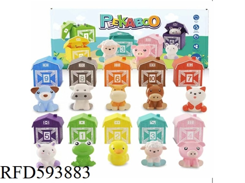 COUNT FIGURINES PAIRED WITH COLORS RAINBOW HOUSE SET OF 10