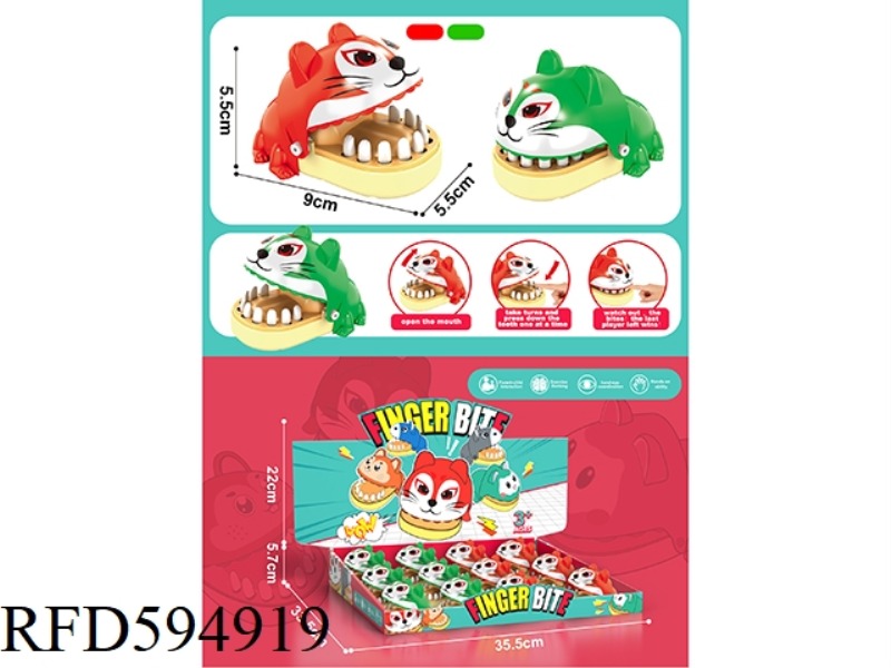 BITING SMALL FOX, RED/GREEN 12PCS