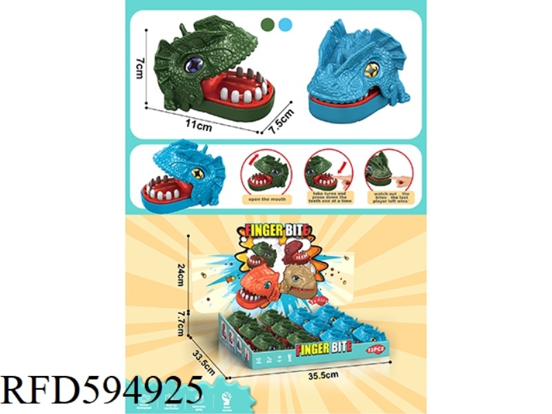 PTEROSAUR BITE, GREEN/BLUE 12PCS.