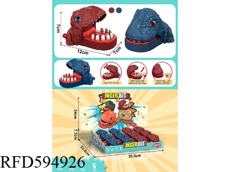 TYRANNOSAURUS REX BITE, DARK BLUE/CRIMSON 12PCS.
