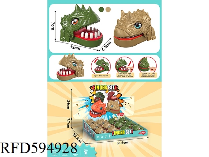 TRICERATOPS BITE, GREEN/EARTHY 12PCS