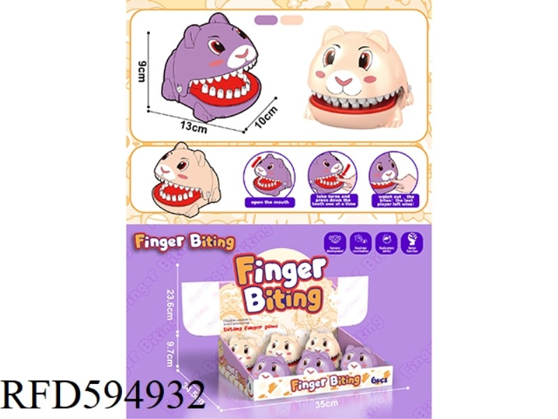 BITE THE MOUSE IN THE HAND, FLESH COLOR/PURPLE 6PCS