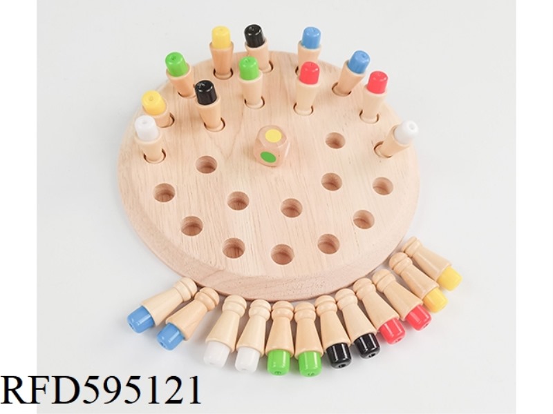 WOODEN PUZZLE TRUMPET COLORED MEMORY CHESS