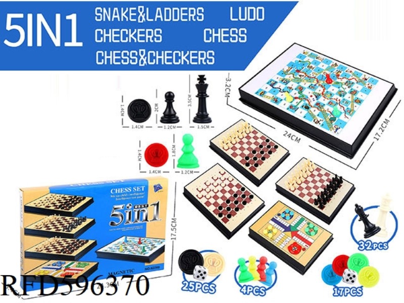 5-IN-1 INTERNATIONAL CHESS WITH MAGNETIC (MEDIUM)