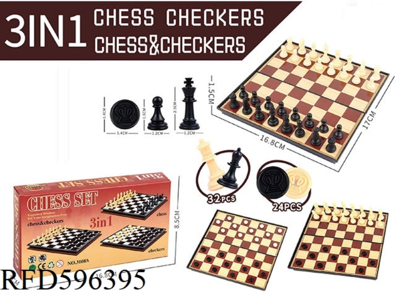 INTERNATIONAL CHESS 3 IN 1 (NON MAGNETIC)