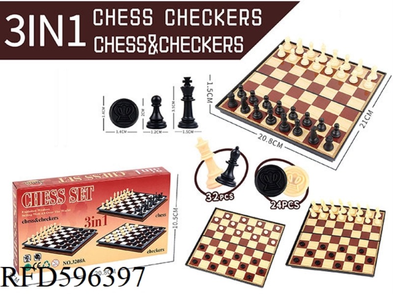 INTERNATIONAL CHESS 3 IN 1 (NON MAGNETIC)