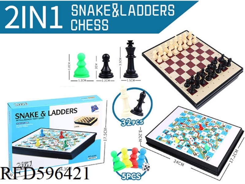 INTERNATIONAL CHESS 2 IN 1 WITH MAGNETIC (MEDIUM)