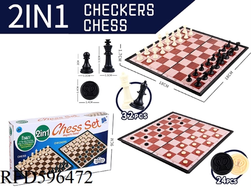 NATIONAL STANDARD CHESS, CHECKERS 2-IN-1 (NO MAGNETISM)