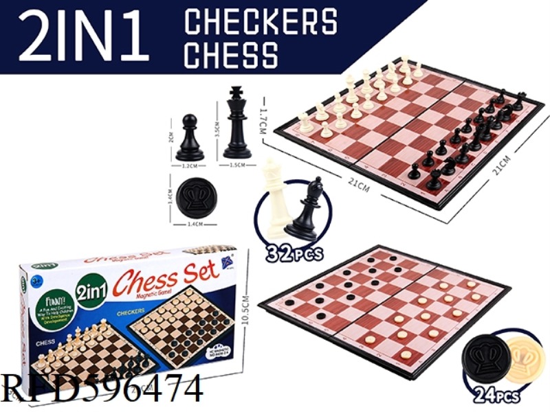 NATIONAL STANDARD CHESS, CHECKERS 2-IN-1 (NO MAGNETISM)