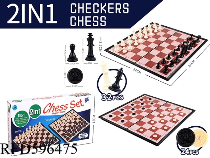 NATIONAL STANDARD CHESS, CHECKERS 2-IN-1 (MAGNETIC)