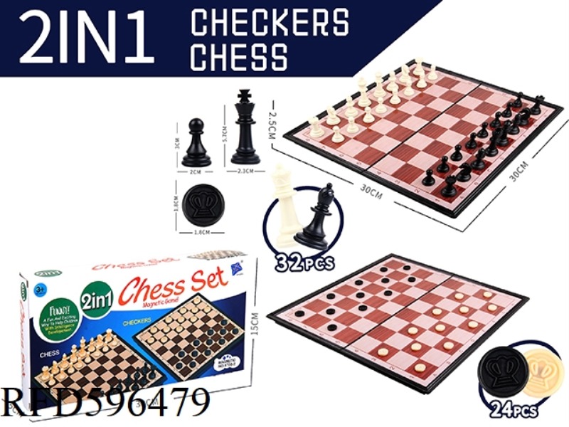 NATIONAL STANDARD CHESS, CHECKERS 2-IN-1 (MAGNETIC)