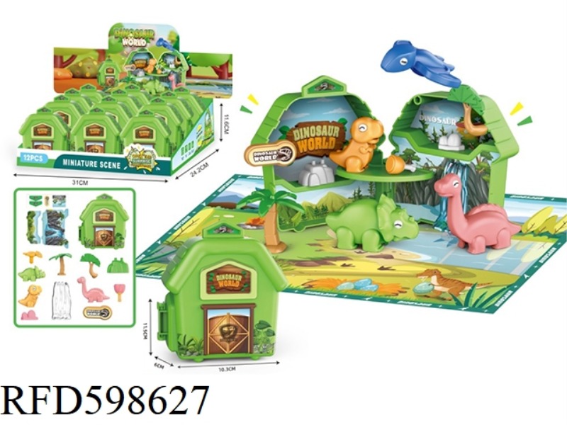 HOUSE DINOSAUR SCENE SET WITH MAP (PRICE OF 12PCS / BOX)