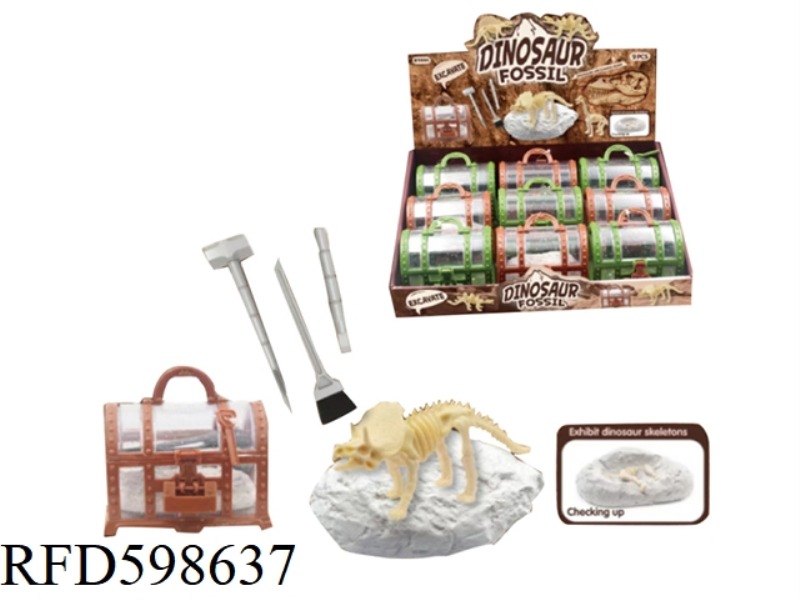 ARCHAEOLOGICAL TREASURE CHEST OF DINOSAUR FOSSILS