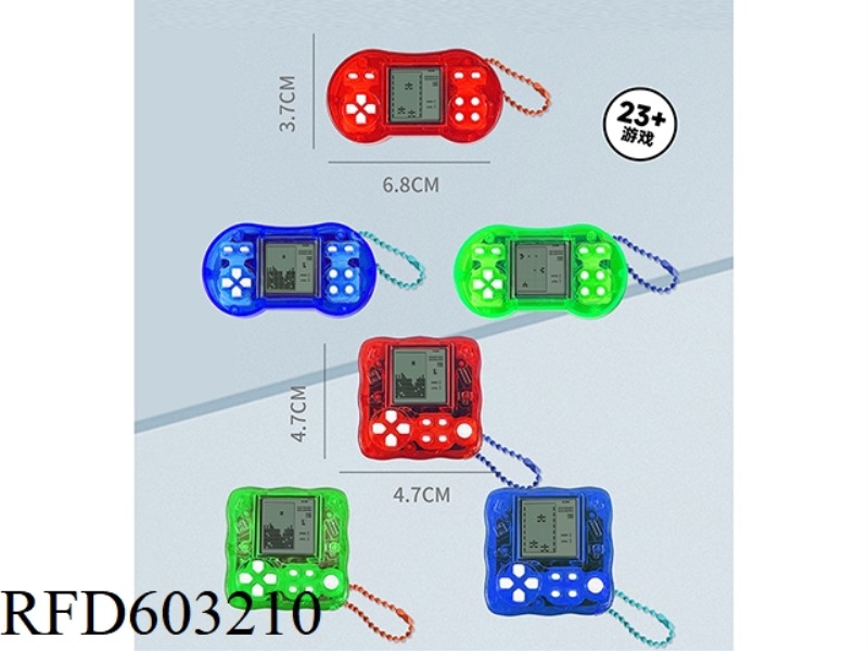 LONG CIRCLE + SPONGE SHAPE MINI PUZZLE TETRIS GAME BEADCHAIN PENDANT