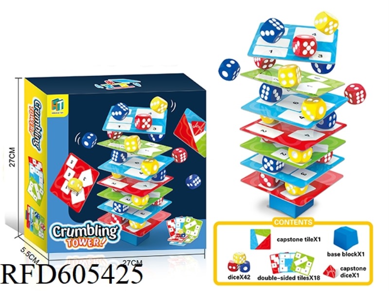 Dice stack tower game