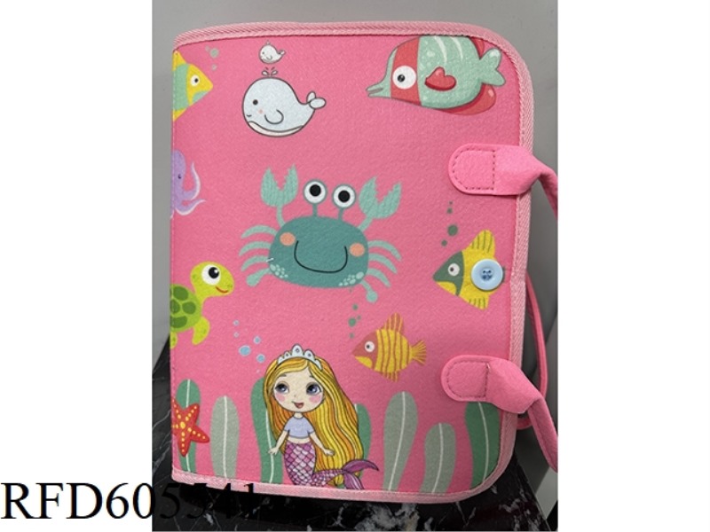 MONTOESSORI EARLY LEARNING COGNITIVE LEARNING GAME FELT BOARD BUSY BOARD (PINK OCEAN MERMAID)