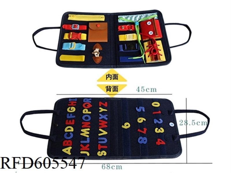 MONTOESSORI QUIET BOOK EARLY COGNITIVE LEARNING FELT BOARD (LETTERS SAPPHIRE)