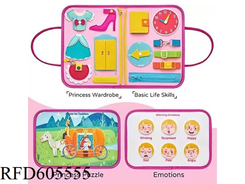 MONTOESSORI QUIET BOOK EARLY LEARNING COGNITIVE LEARNING FELT BOARD (PRINCESS)
