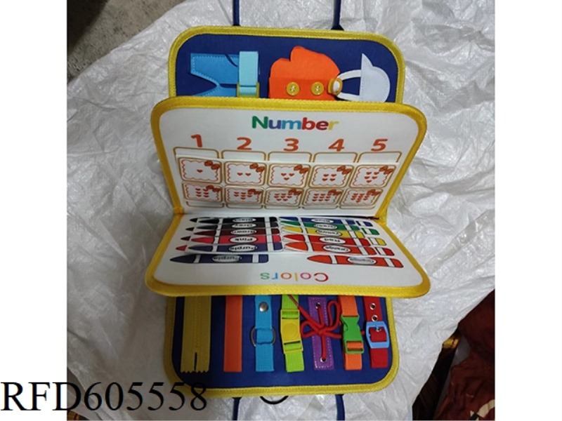 MONTOESSORI QUIET BOOK EARLY LEARNING COGNITIVE LEARNING FELT BOARD (CRAYON BLUE)