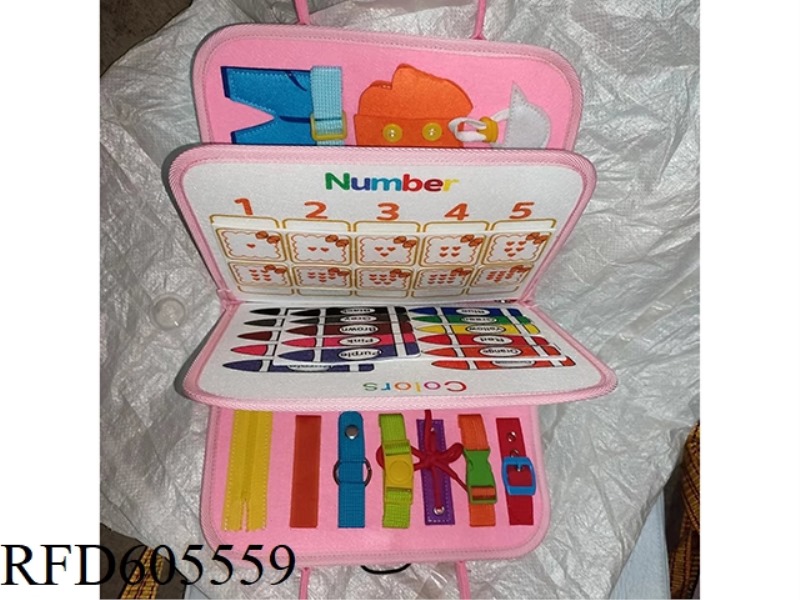 MONTOESSORI QUIET BOOK EARLY LEARNING COGNITIVE LEARNING FELT BOARD (CRAYON POWDER)