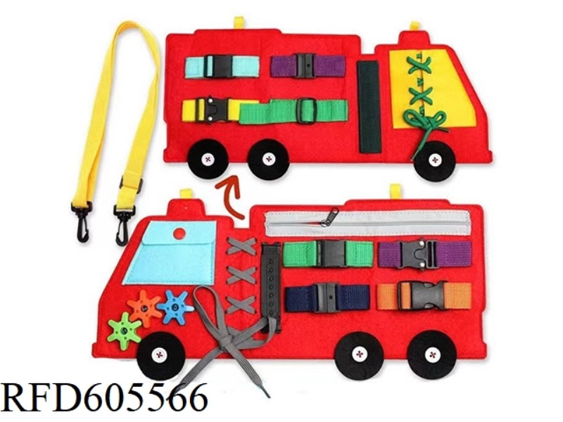 MONTOESSORI QUIET BOOK EARLY EDUCATION COGNITIVE LEARNING FELT BOARD (FIRE ENGINE) DIAGONAL SPAN