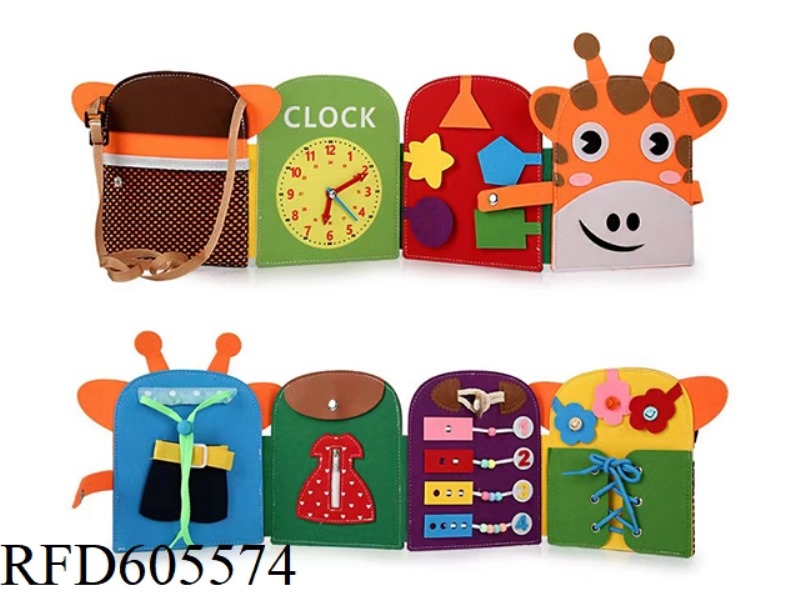 MONTOESSORI QUIET BOOK EARLY COGNITIVE LEARNING FELT BOARD (GIRAFFE)