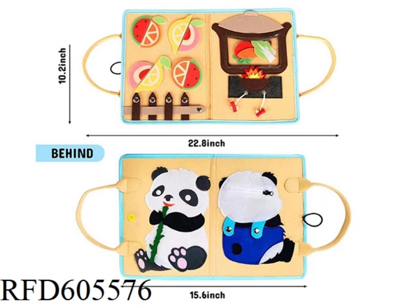 MONTOESSORI QUIET BOOK EARLY COGNITIVE LEARNING FELT BOARD (PANDA)