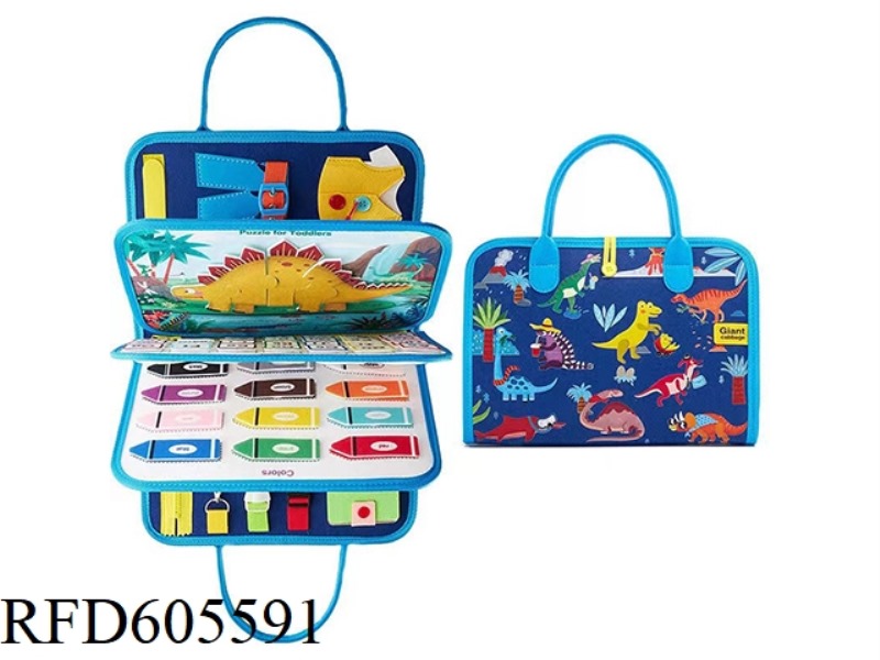 MONTOESSORI QUIET BOOK EARLY EDUCATION COGNITIVE LEARNING FELT BOARD (DINOSAUR PUZZLE)