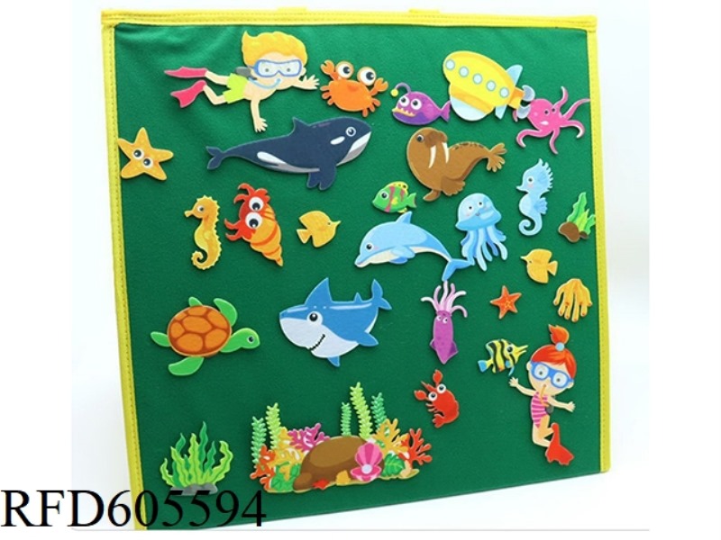 MONTOESSORI EARLY EDUCATION THREE-DIMENSIONAL COGNITIVE LEARNING FELT BOARD BUSY BOARD (OCEAN)