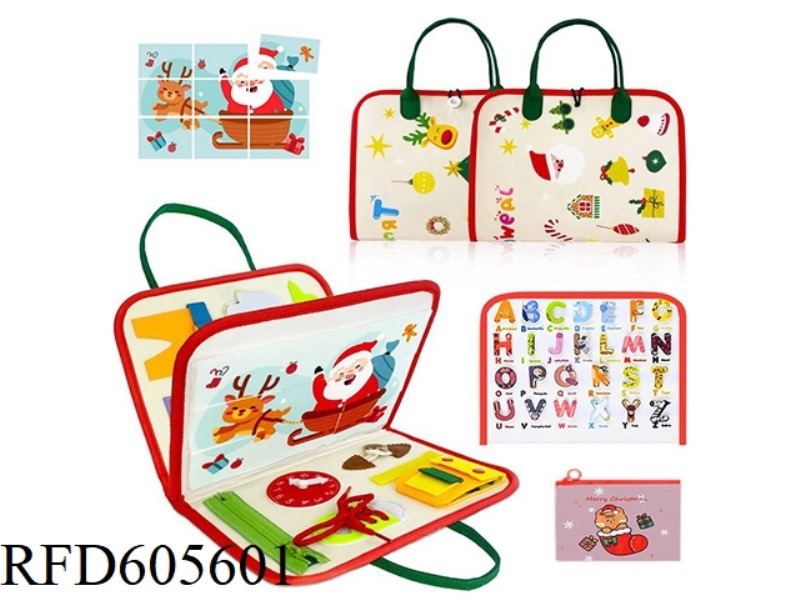 MONTOESSORI EARLY LEARNING COGNITIVE LEARNING GAMES FELT BOARD BUSY BOARD (SANTA CLAUS)