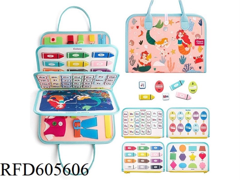 MONTOESSORI EARLY LEARNING COGNITIVE LEARNING GAMES FELT BOARD BUSY BOARD (MERMAID)