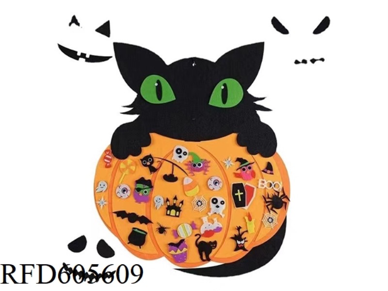 HALLOWEEN FUN PUMPKIN CAT GAME FELT BOARD BUSY BOARD