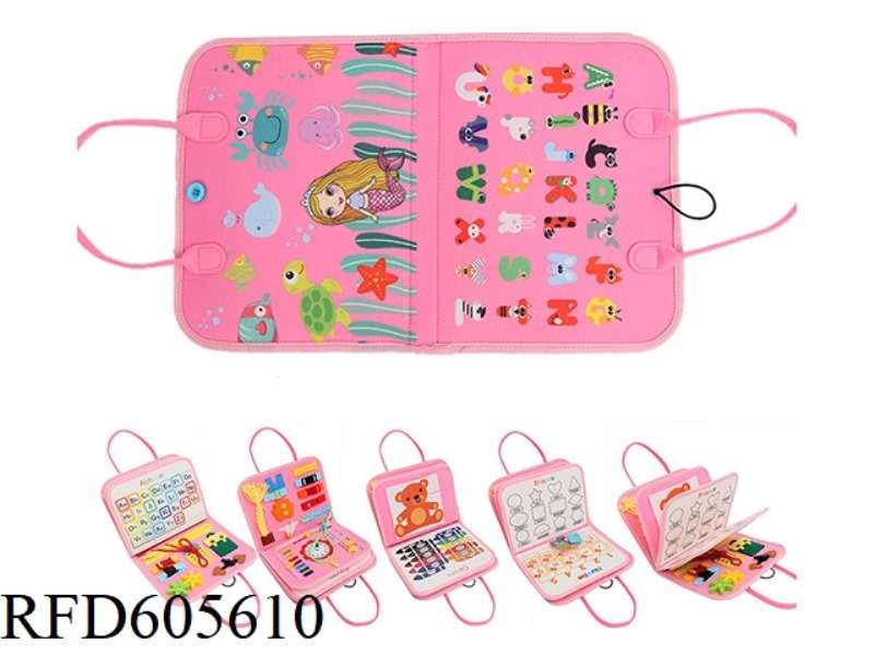 MONTOESSORI EARLY LEARNING COGNITIVE LEARNING GAME FELT BOARD BUSY BOARD (MERMAID BEAR PUZZLE)