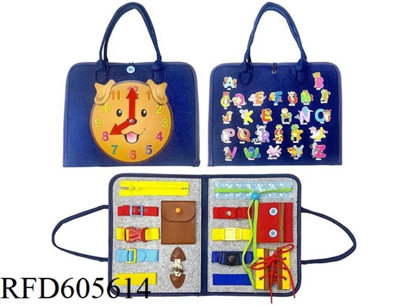 MONTOESSORI EARLY LEARNING COGNITIVE LEARNING GAMES FELT BOARD BUSY BOARD (PUPPY CLOCK)